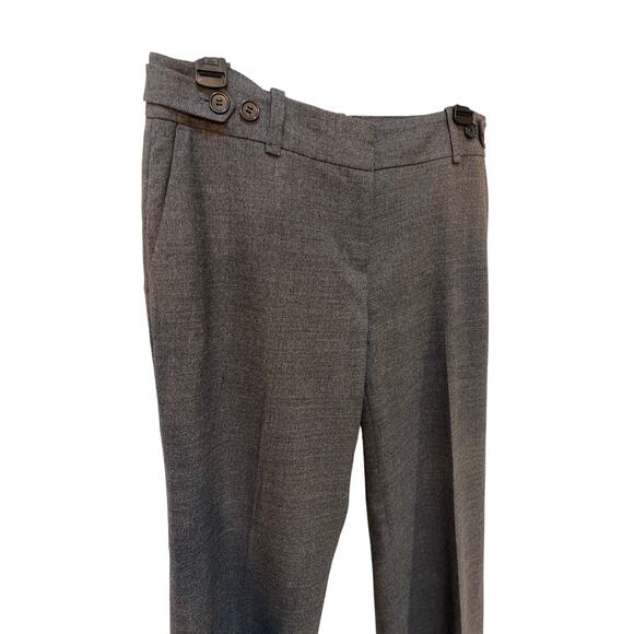 Ann Taylor Dress Pants Women 10P Gray Adj Button Wool Waist Career Work Office - Picture 2 of 4